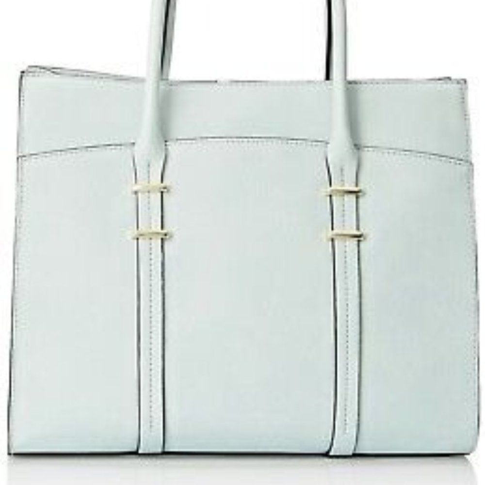 Mondani Emilie M Katherine Large Shoulder Tote Bag Purse Mist Green Faux Leather